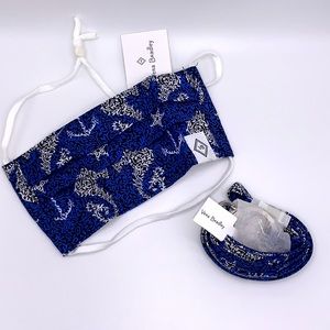 Vera Bradley Lanyard and Youth Face Mask in Seahorse of Course